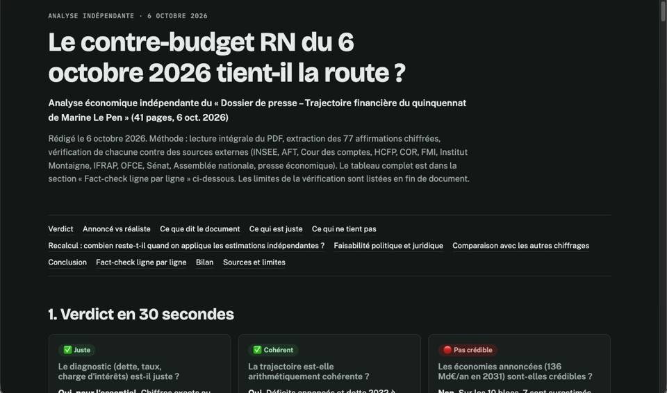 Document Fact-Check Report by Matthieu Gariel, screenshot