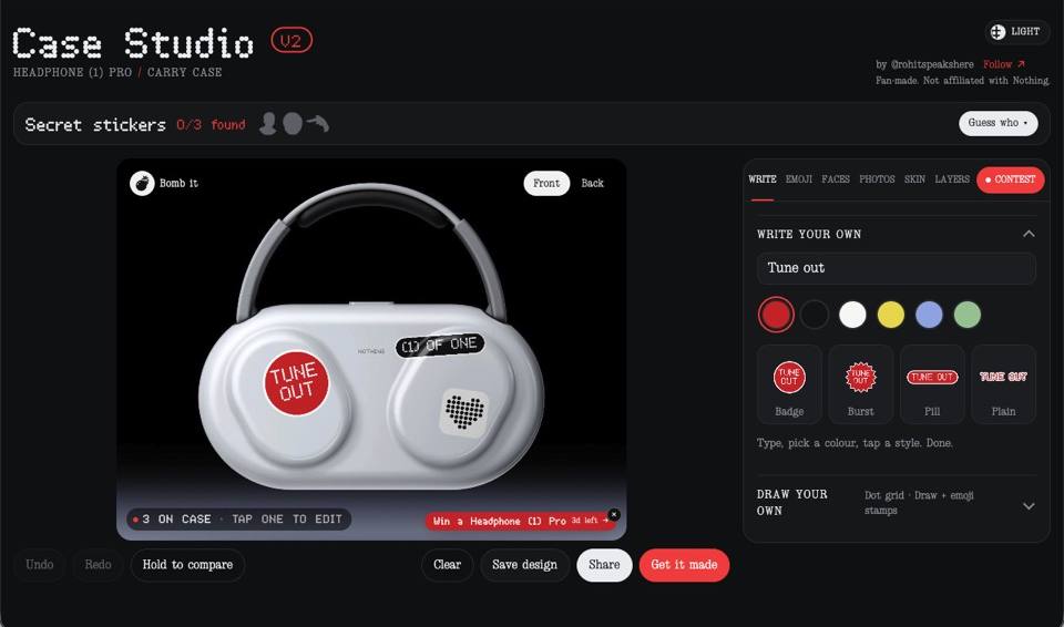 Nothing Headphone Sticker Studio by Rohit Pakalapati, screenshot